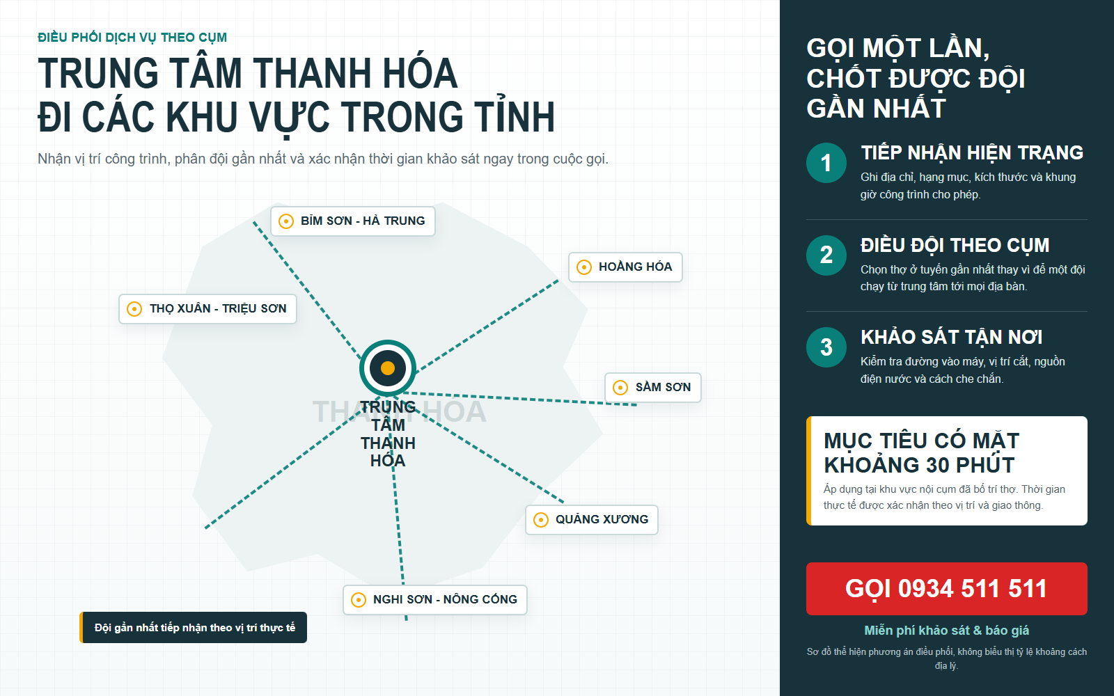 Sơ đồ điều phối khảo s&aacute;t khoan cắt b&ecirc; t&ocirc;ng Thanh H&oacute;a theo khu vực